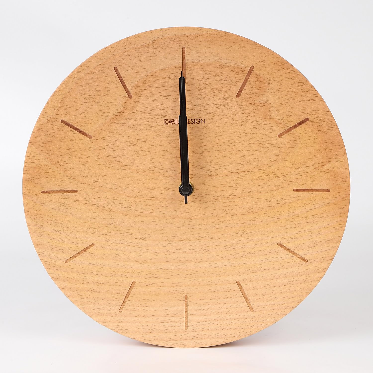 belaDESIGN 壁掛け時計 ドイツ産 天然木 ブナ 木製 ストア 丸形